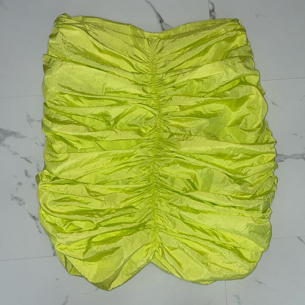 Missguided Lime Green Ruched Mini Skirt